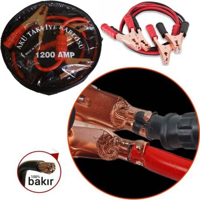 Akü Takviye Kablosu 1200 Amper (Taşıma Çantalı) 