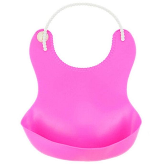 Çocuk Bebek Mama Önlüğü Dökülme Engelleyici Bükülebilir Pembe 