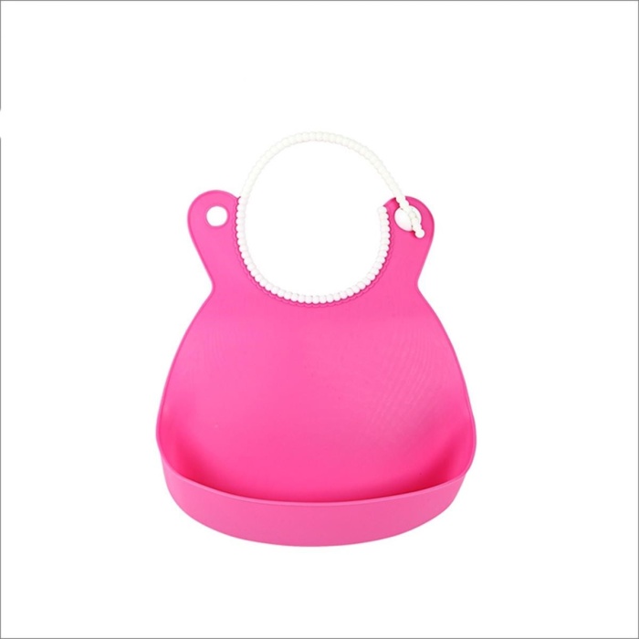 Çocuk Bebek Mama Önlüğü Dökülme Engelleyici Bükülebilir Pembe 