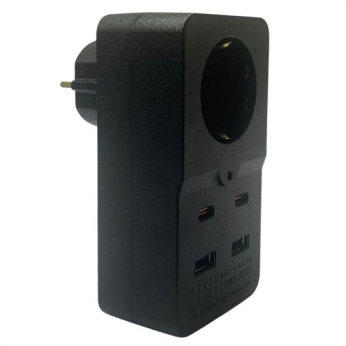 Isıya Dayanıklı Termal Akım Korumalı 1 Priz Girişli 2 USB Girişli 2 TYPE-C Girişli Pirz 