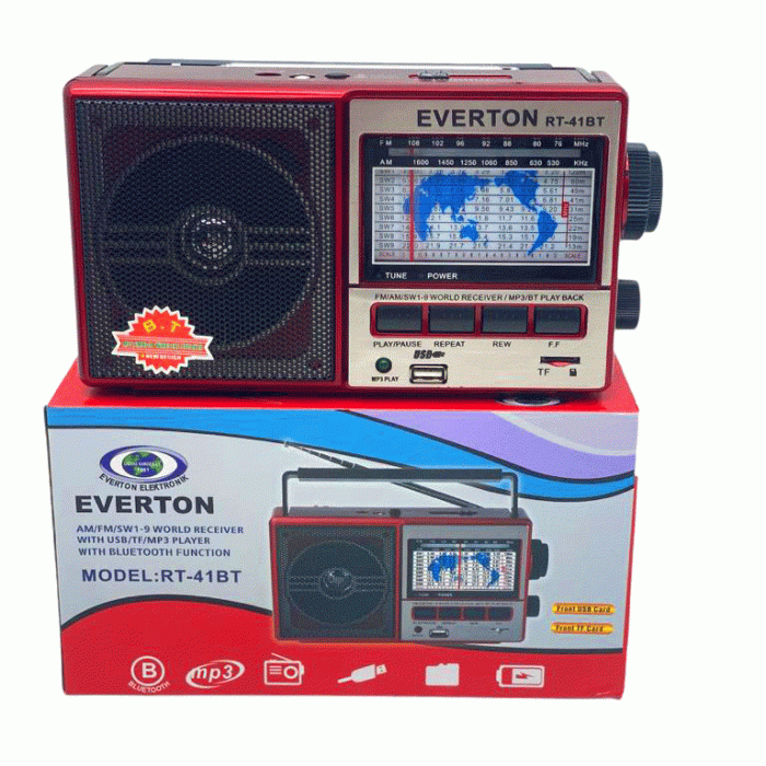 RT-41BT USB ŞARZLI RADYO BLUETOOTH - MP3 - TF CARD 