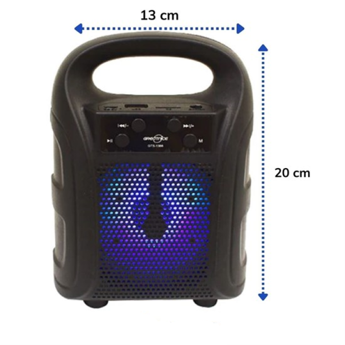 Tutmalı Mini Hoparlör Işıklı Taşınabilir Bluetooth Wireless Radyolu Sd Kart ve USB Girişli Hoparlör 