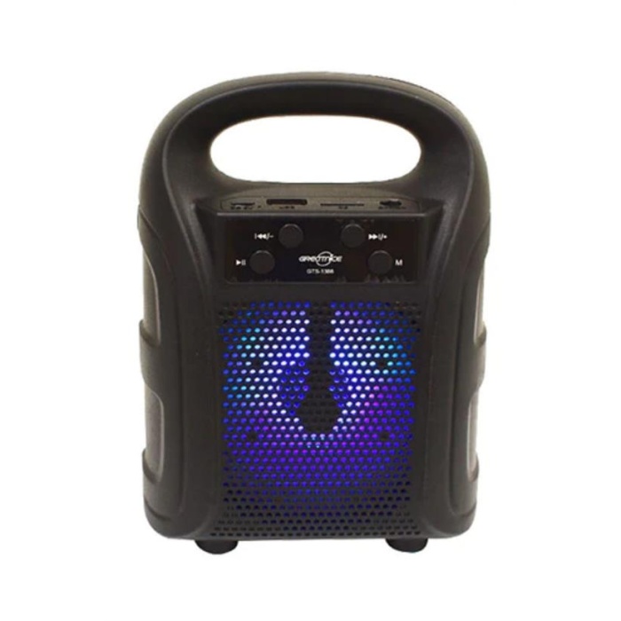 Tutmalı Mini Hoparlör Işıklı Taşınabilir Bluetooth Wireless Radyolu Sd Kart ve USB Girişli Hoparlör 