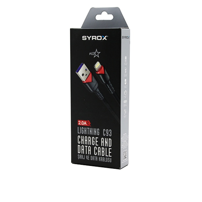 İPHONE USB ÖRGÜLÜ LIGHTNING 2.0A ŞARJ - DATA KABLOSU C93 