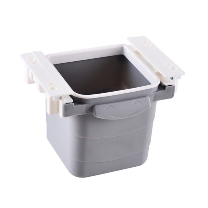 Mini Masa Çöp Kovası Plastik Tezgah Altı Geri Çekilebilir Yapışkanlı Görünmez Bölme Pratik 