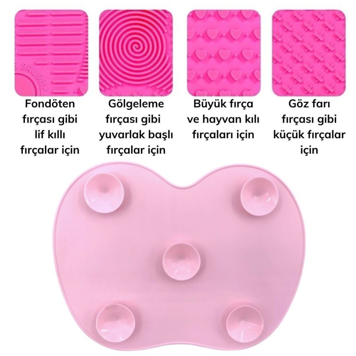 Pratik Kolay Makyaj Fırçası Temizleme Matı Aparatı Aleti Küçük 