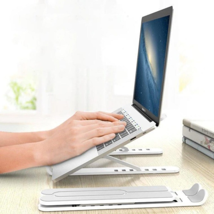 Ayarlanabilir Plastik Dizüstü Destek Tabanı Katlanabilir Taşınabilir Laptop Sehpası Yükseltici 