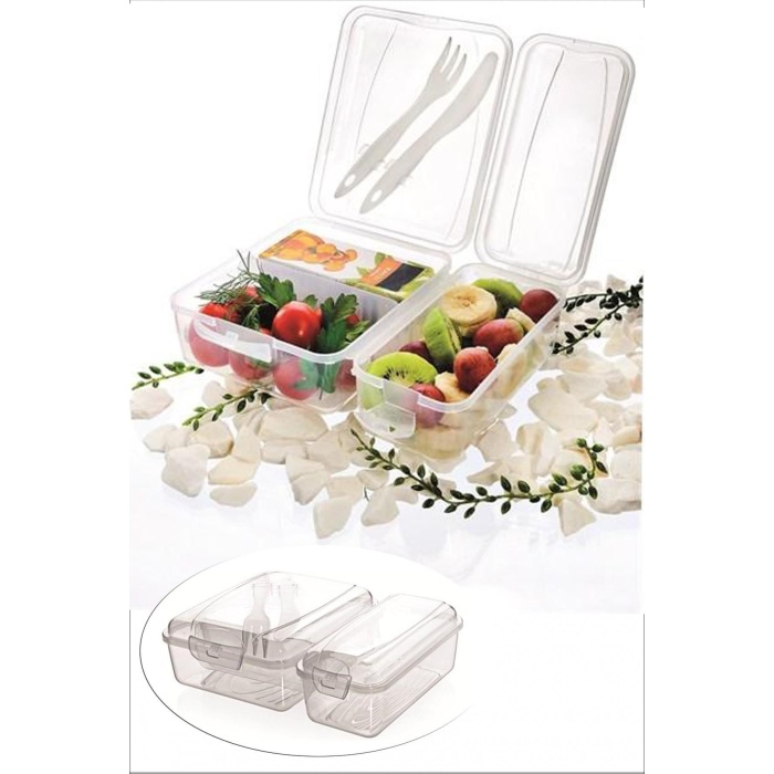 Takeaway Ergonomik Asorti Çatal Bıçaklı Pratik Yoğurt Saklama Kabı 