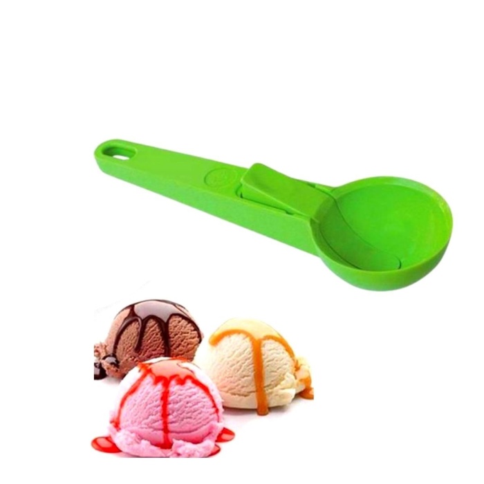 Pratik Mandallı Plastik Dondurma Servis Sunum Kepçesi Kaşığı 