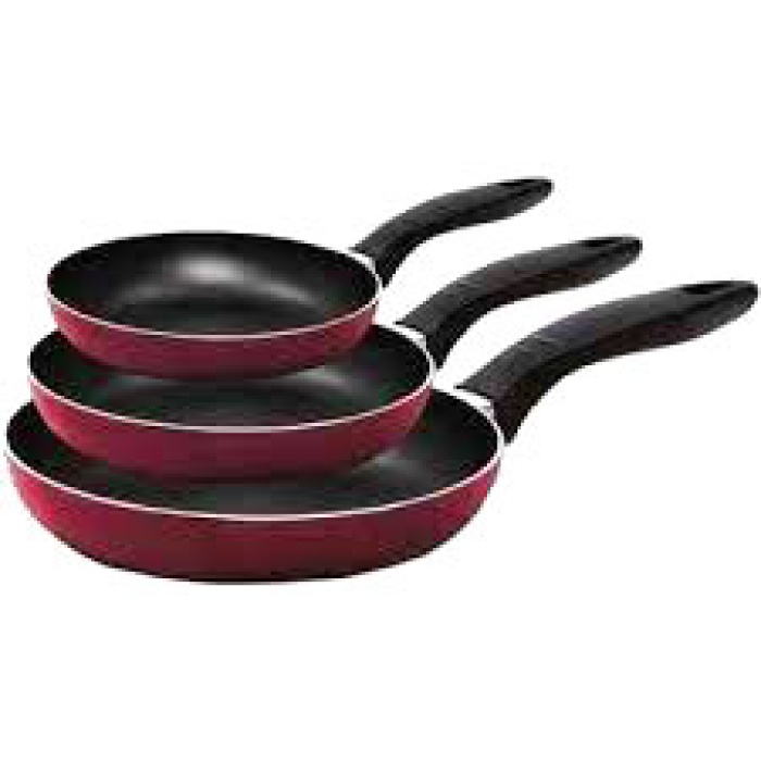 3 BOY TEFLON TAVA SETİ BAKALİT SAPLI16-20-24CM. 