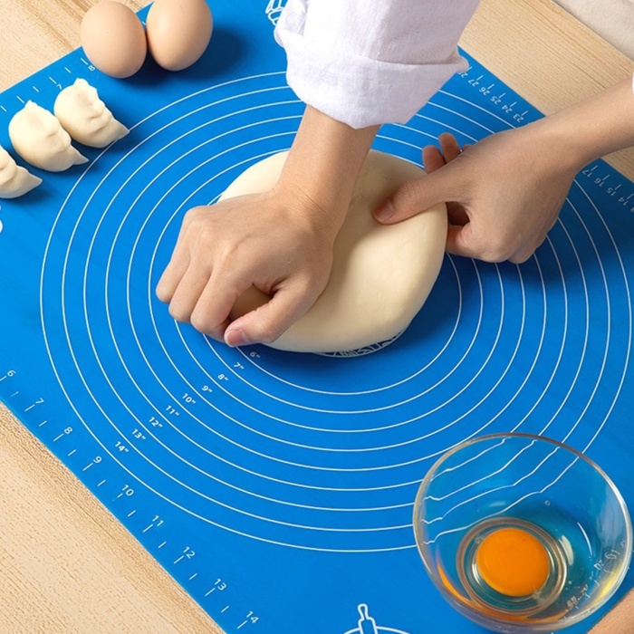 40*50 cm Silikon Ölçekli Kullanımı Kolay Hamur Açma Matı Ekmek Mantı Makarna Hamuru Yoğurma Matı 
