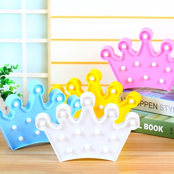 3D Dekoratif Pilli Kraliçe Tacı Model Led Masa ve Gece Lambası 