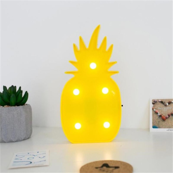 Ananas Şeklinde Ledli Dekoratif Eğlenceli Çocuk Gece Lambası 