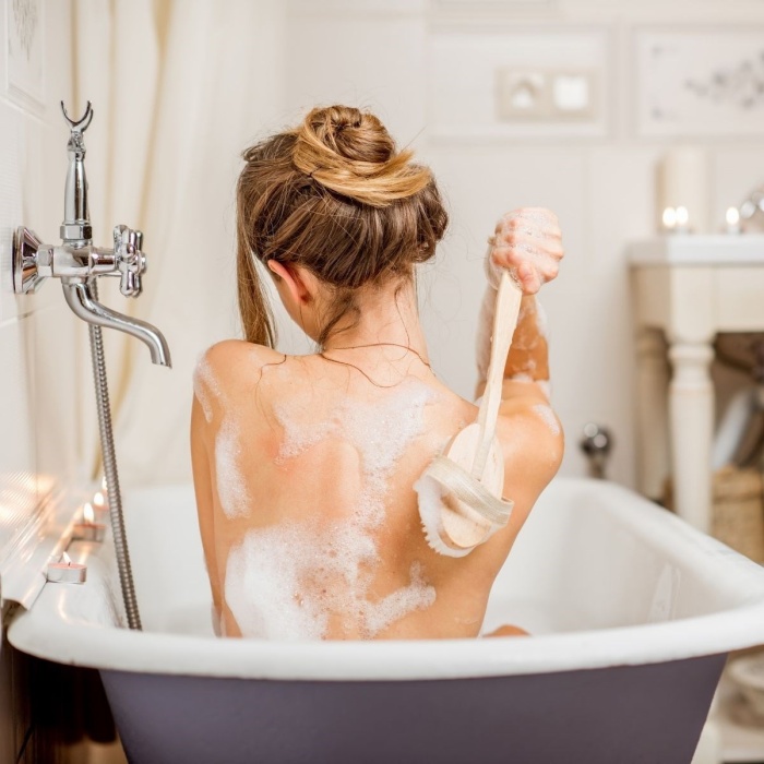 Doğal At Kılı Selülit Karşıtı Sapı Çıkabilen Ahşap Banyo Fırçası 