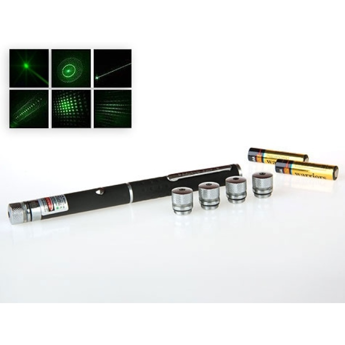 Yeşil Lazer Pointer 100 mW 15 Km Etkili (5 Başlıklı) 