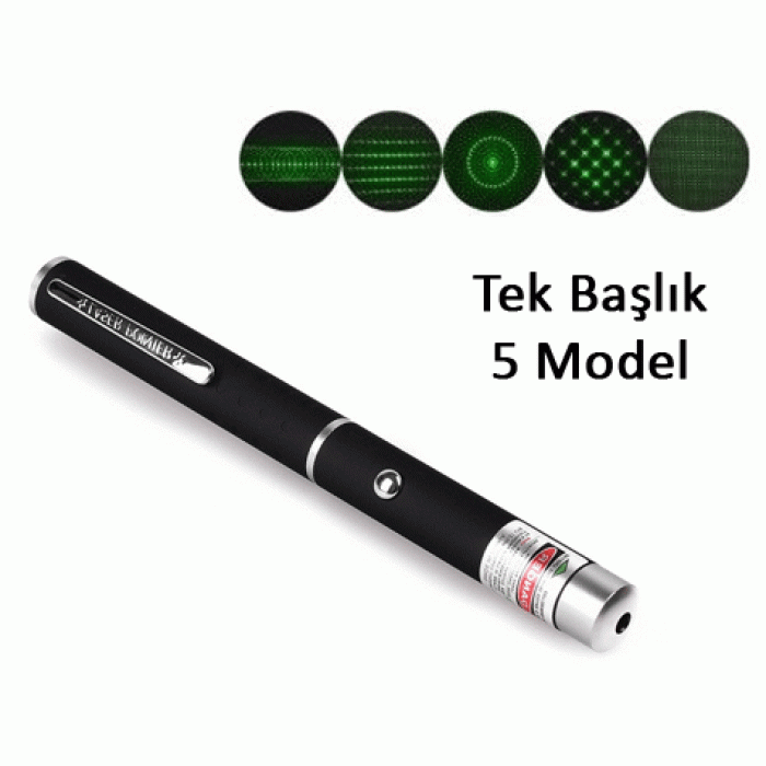 Yeşil Lazer Pointer 500 mW 15 Km Etkili (Tek Başlık 5 Model) 