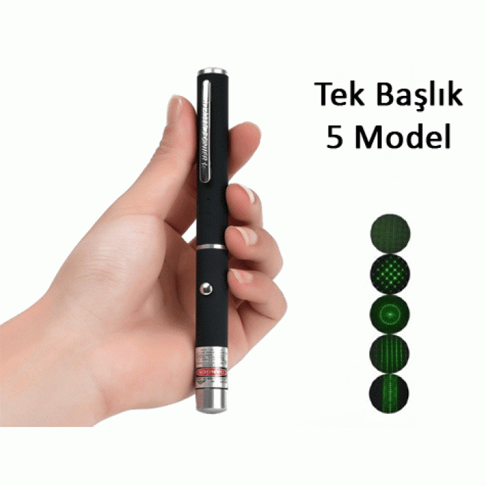 Yeşil Lazer Pointer 500 mW 15 Km Etkili (Tek Başlık 5 Model) 