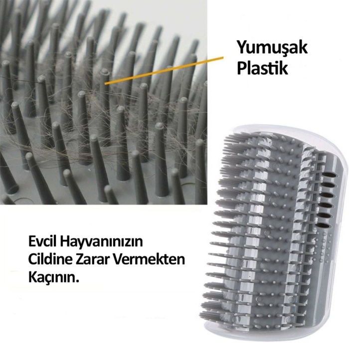 Pratik Kedi Tüyü Kaşıma Ve Tarama Aparatı Duvara Monte Kaşıma Aleti 