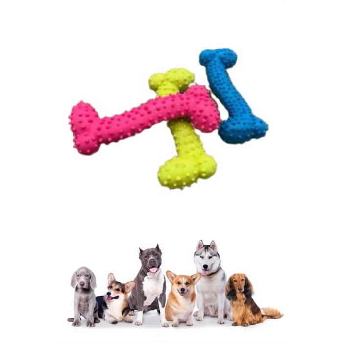 Tiny Kemik Oyuncağı Tırtıklı Yüzey Küçük Kemik Plastik Köpek Oyuncağı 