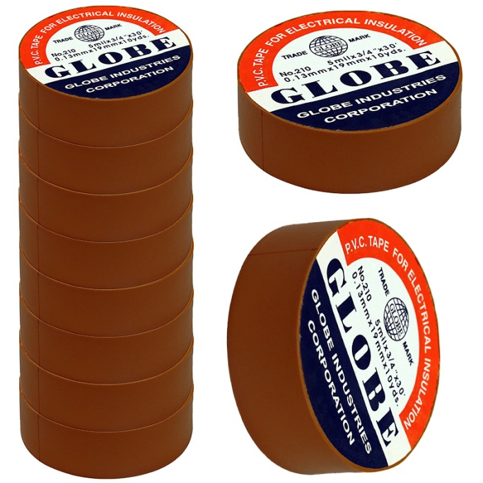 GLOBE İZOLE BANT KAHVERENGİ 10LUK  0.13MMX19MM 