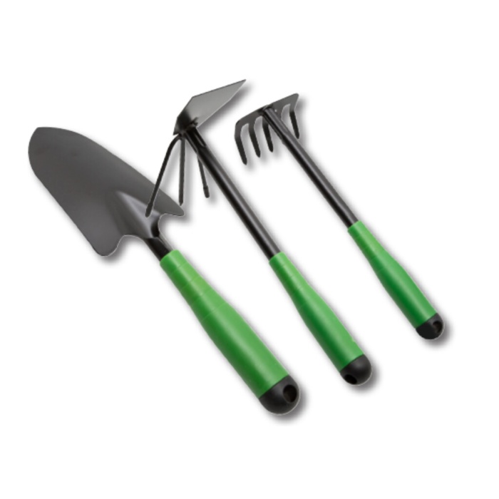 3 Parça Bahçe Seti - Çapa Tırmık Kazma Set 