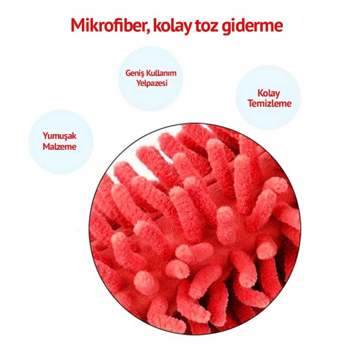 Teleskopik Mikrofiber Pratik Uzayabilen Toz Alma Fırçası Aparatı 