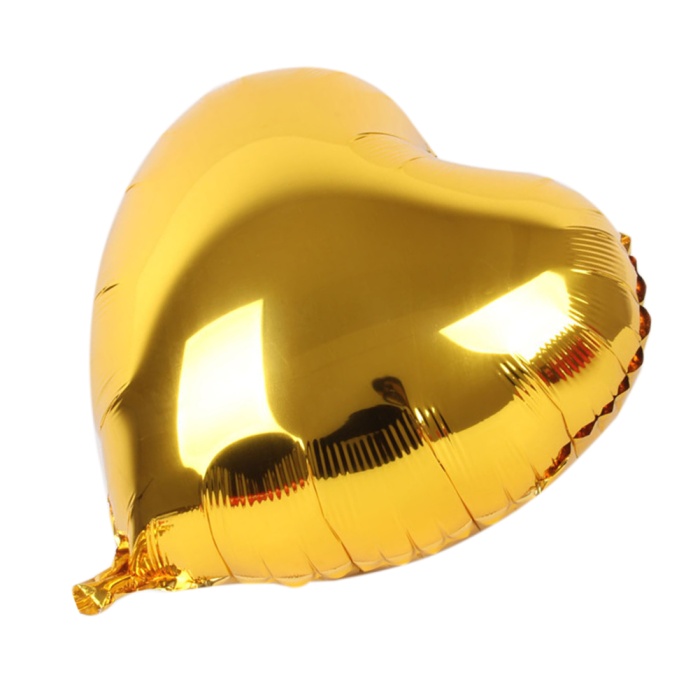 Kalp Balon Folyo Sarı 45 cm 18 inç 