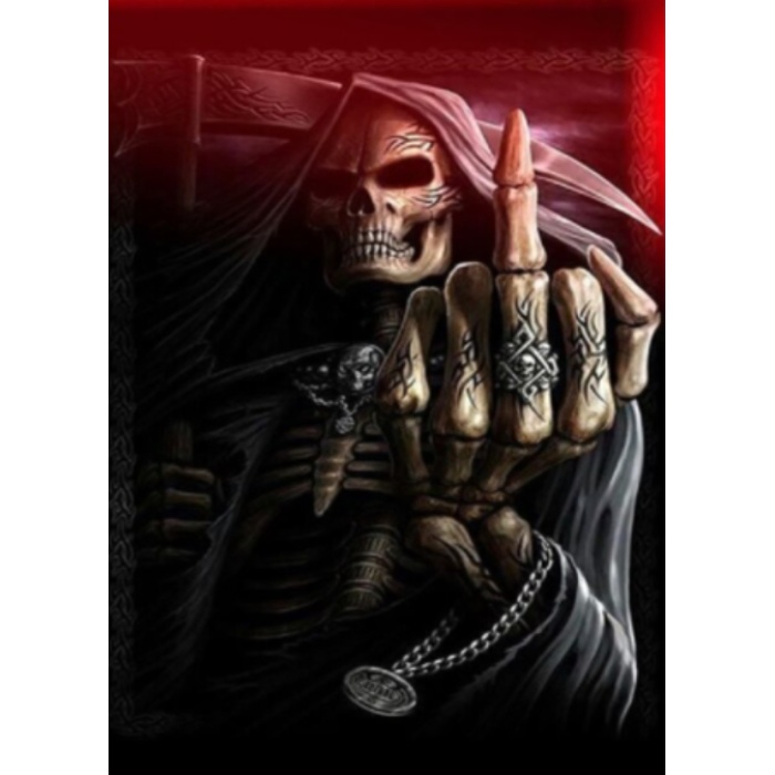 5D Elmas Boyama 3 Farklı Resim Değişenli Halloween İskelet Tablosu 30x40 cm 