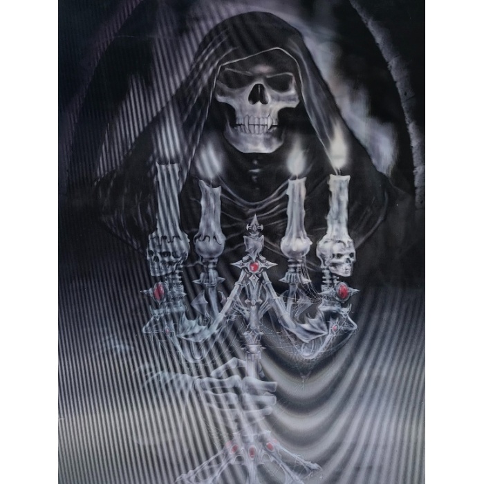 5D Elmas Boyama 3 Farklı Resim Değişenli Halloween İskelet Tablosu 30x40 cm 