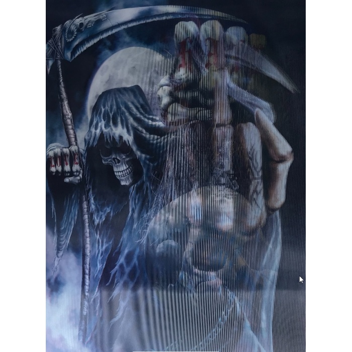 5D Elmas Boyama 3 Farklı Resim Değişenli Halloween İskelet Tablosu 30x40 cm 