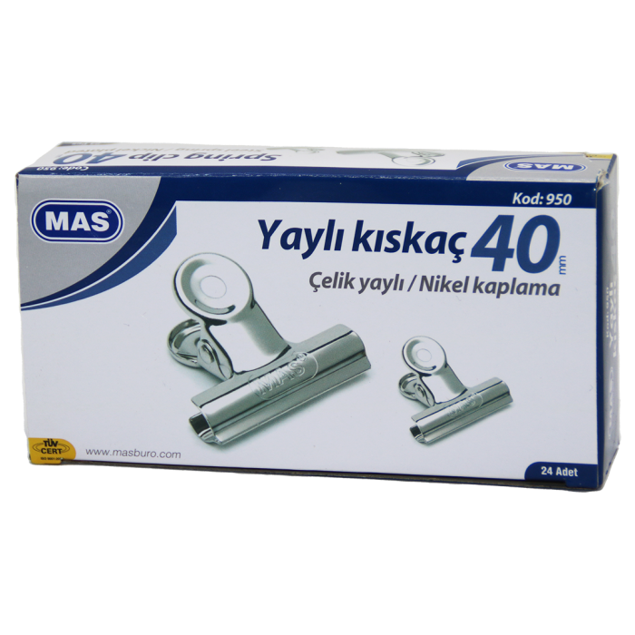 BEYAZ METAL KISKAÇ 40 MM 24 PARÇA  YAYLI CİLT KISKAÇI 