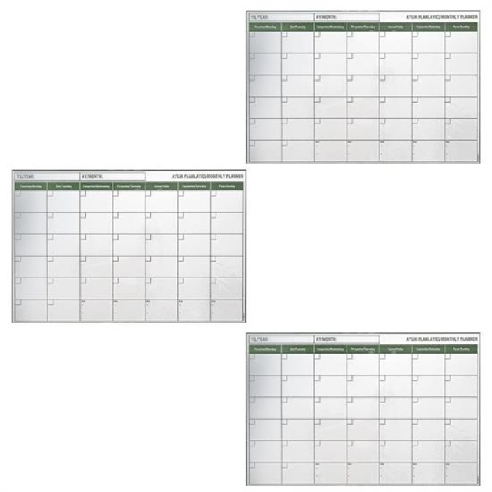Manyetik Yapışkanlı Bir Aylık Program Planlayıcı Takvim 85x56 cm 