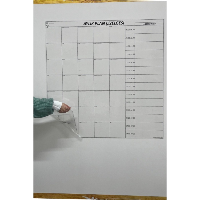 Aylık Planlayıcı Manyetik Duvar Stickerı Takvim Plan Çizelgesi 