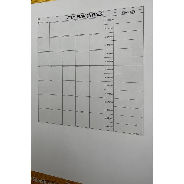Aylık Planlayıcı Manyetik Duvar Stickerı Takvim Plan Çizelgesi 