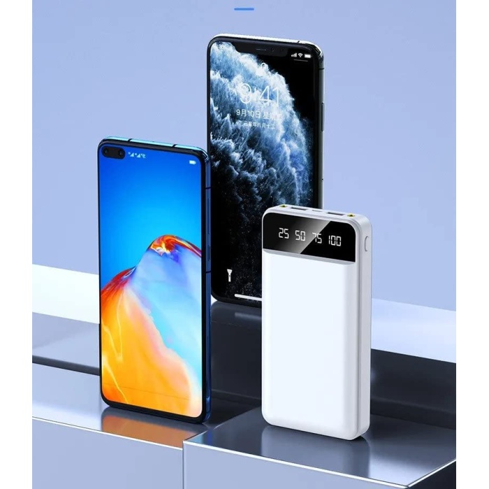 Power Bank 30000 mAh harici pil, taşınabilir şarj cihazı 