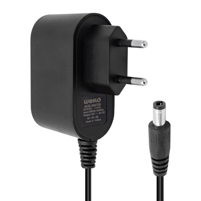 12 VOLT - 2 AMPER 5.5*2.5 UÇLU PLASTİK KASA PRİZ TİP ADAPTÖR KUTULU YERLİ ÜRETİM 