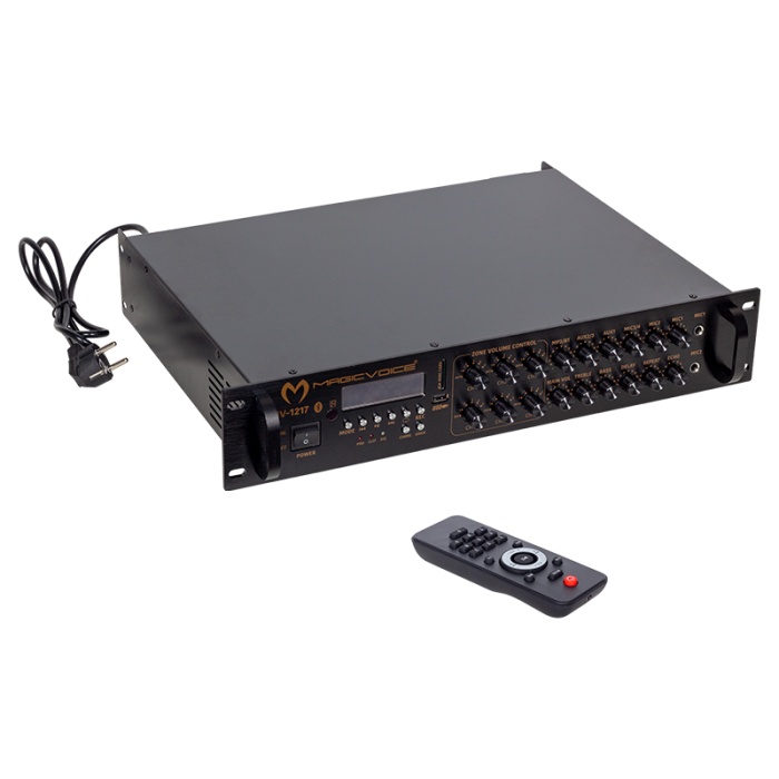 MAGICVOICE MV-1217 USB BT-UK 6 ZON ANFİ RMS 50W*1CH +4-16-70-100V TRAFOLU 