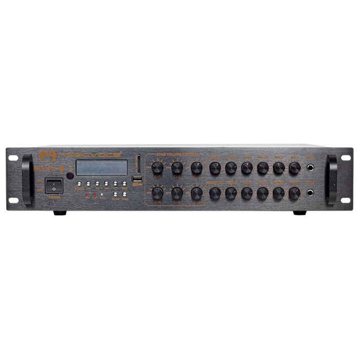 MAGICVOICE MV-1217 USB BT-UK 6 ZON ANFİ RMS 50W*1CH +4-16-70-100V TRAFOLU 