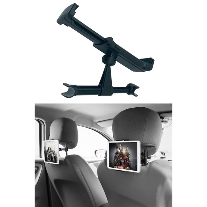Oto Koltuk Arkası Telefon Tablet Tutucu Ayarlanabilir 360 Derece Dönebilen Pratik Stand 