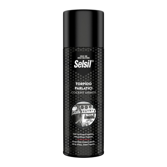 SELSİL OTO - ARAÇ TORPİDO PARLATICI SPREY 200ML HOŞ KOKULU - PARLAK - TOZ TUTMAYAN FORMÜL 
