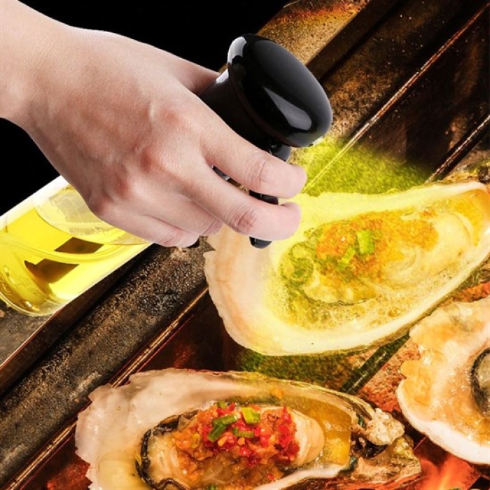 Çok Amaçlı Cam Şişe Püskürtmeli Dağıtıcı Yağdanlık Limonluk Sirke Sosluk Spreyi Siyah 
