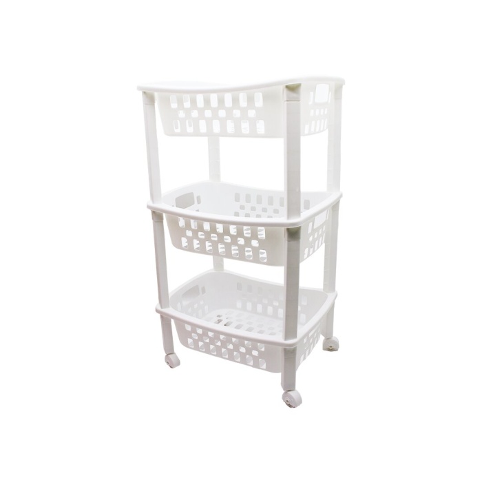 3 KATLI SEPET DÜZENLEYİCİ  - RAF ÜNİTESİ TEKERLEKLİ 400X295X700MM 
