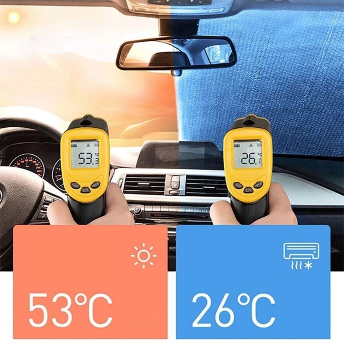 120*55 cm Ambalajlı Vantuzlu Araç İçi Ön Cam Perdesi Katlanabilir Güneşlik 