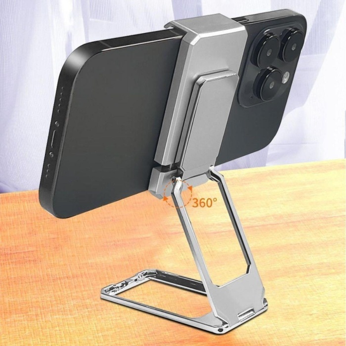 360 derece Dönen Tüm Telefon Tipleri İle Uyumlu Metal Telefon Standı Braket 
