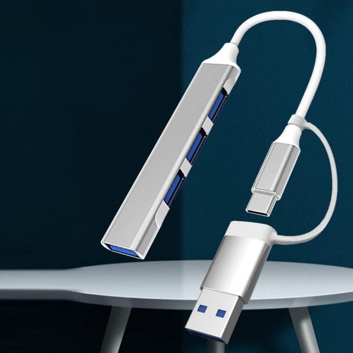 4 Port&amp;apos;lu Bağlantı İstasyonu Ultra İnce USB Bölücü TYPE-C tipi Çoklu Arayüz Adaptörü Multi Usb Çoklayıcı 