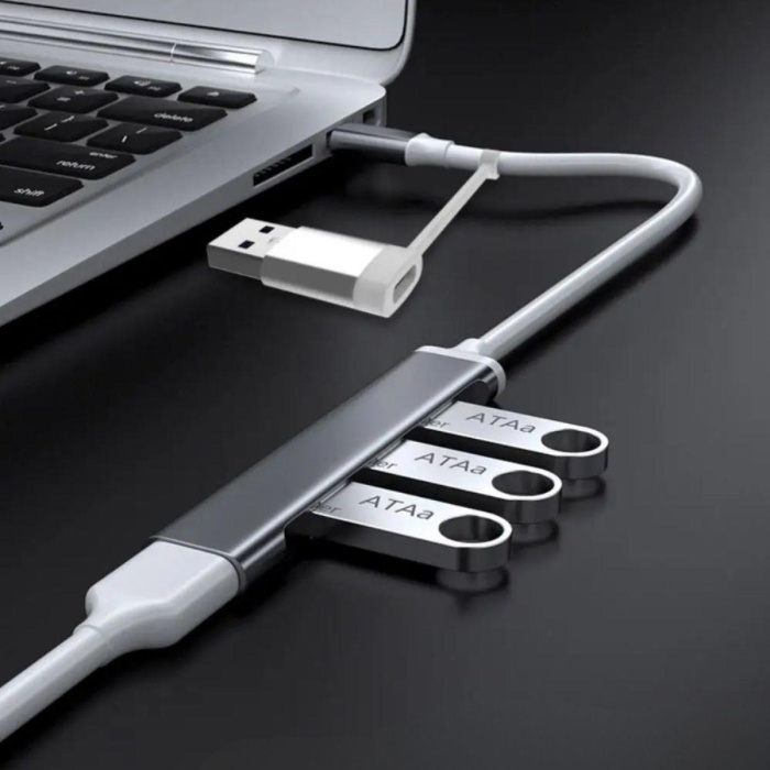 4 Port&amp;apos;lu Bağlantı İstasyonu Ultra İnce USB Bölücü TYPE-C tipi Çoklu Arayüz Adaptörü Multi Usb Çoklayıcı 
