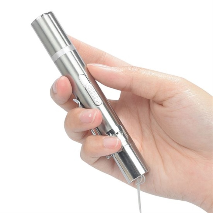 Usb İle Şarj Edilebilen 3In 1 Kırmızı Işık +Beyaz Led Meşale Işık + Uv El Feneri Kedi Lazeri 