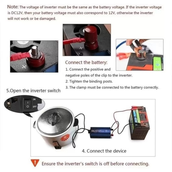 12v 2000w Araç Ve Güneş Enerjisi Uyumlu Modifiye Sinus Inverter Çift Usb Çift Priz Ve Çakmaklıklı 