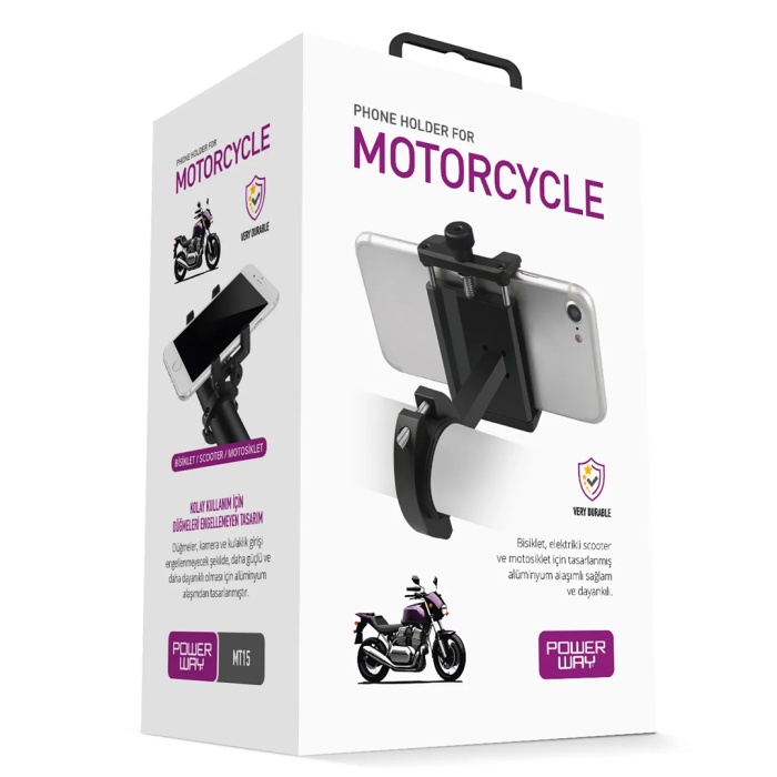 MT15 MOTOSİKLET BİSİKLET SCOOTER İÇİN DAYANIKLI GİDON UYUMLU CNC ALÜMİNYUM TELEFON TUTUCU 