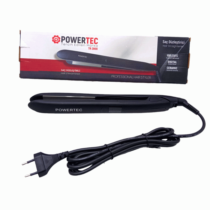 POWERTEC TR-2800 DİJİTAL SAÇ DÜZLEŞTİRİCİ SERAMİK 100°-230°C 